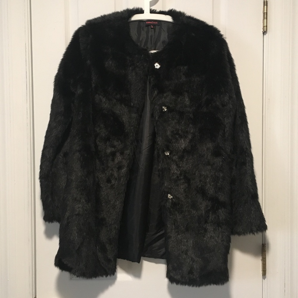 Nameless black fake fur coat